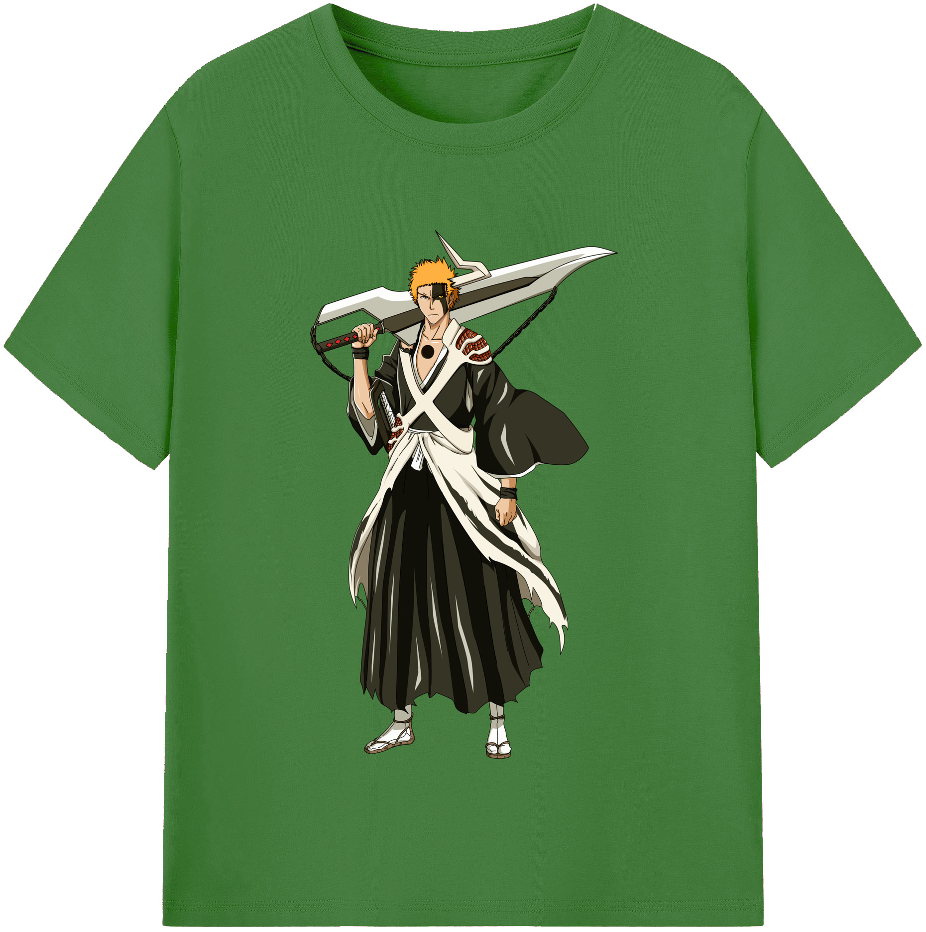 （画像用） ブリーチ 黒崎一護（くろさき いちご）BLEACH Kurosaki Ichigo レディースカジュアルプリントTシャツ（綿100％）